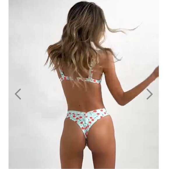 NWT OneOne Swimwear Bikini SET Cherry Crush Kameron Jesse NEW White Blue Red - Picture 13 of 14